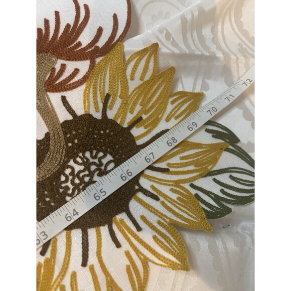 Table Runner Embroidered Pumpkins Sunflowers Polyester  70” Fall - Picture 6 of 7